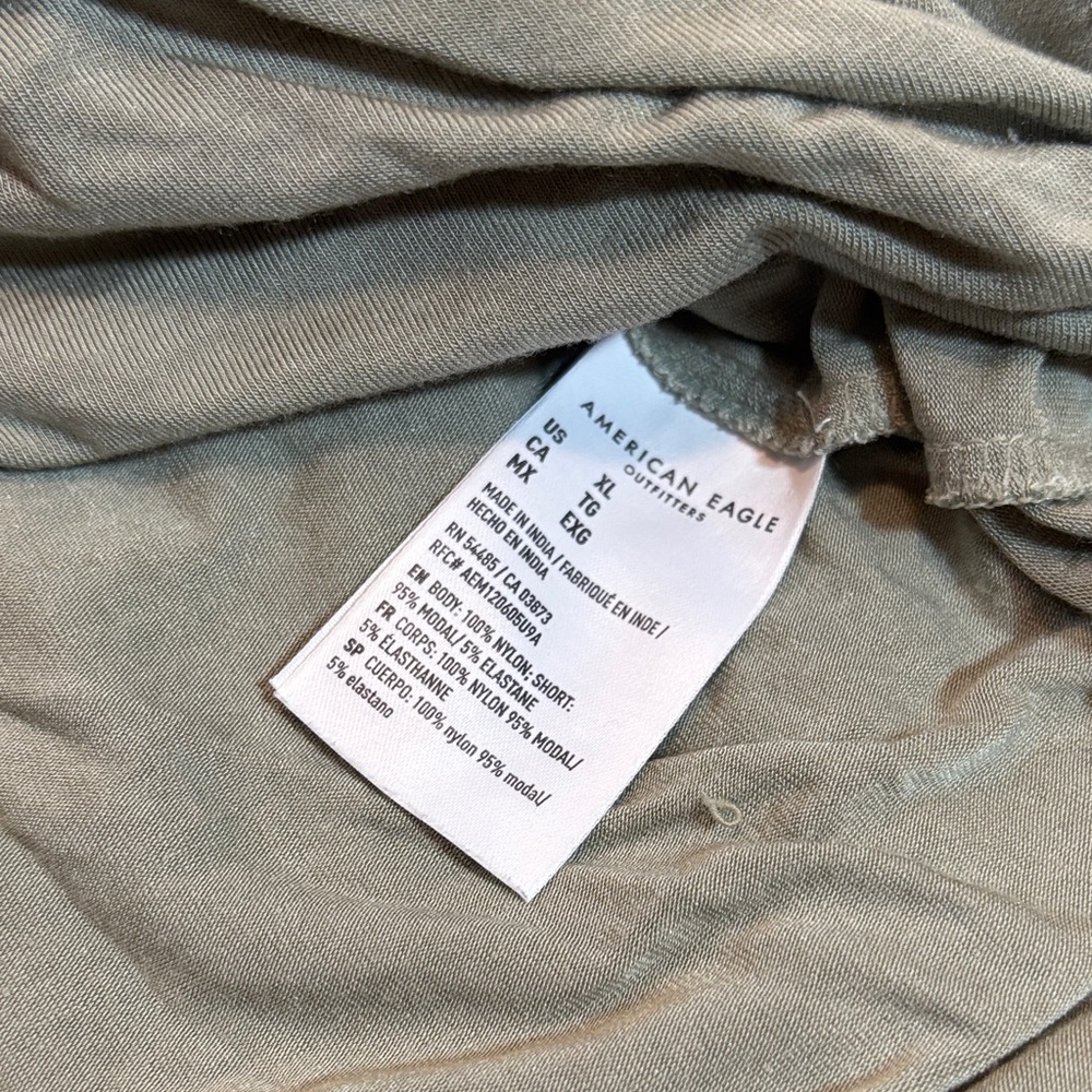 AE High Waisted Ruffle Olive Mini Skort - Picture 7 of 9